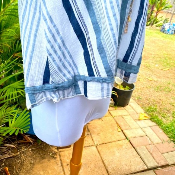 Rebellion In size m blue colored vertical stripes on the viscose material 23 - Picture 6 of 6